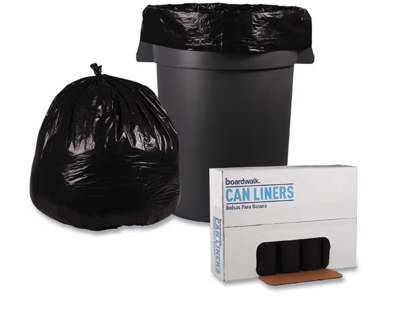 Boardwalk 517 SH-Grade Repro Can Liners, 40x46, 45gal, 1.2mil, Black, 10 Bag/Roll, 10 Roll/CT
