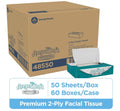 Angel Soft 2 ply 50 sheet 60 boxes facial tissue.