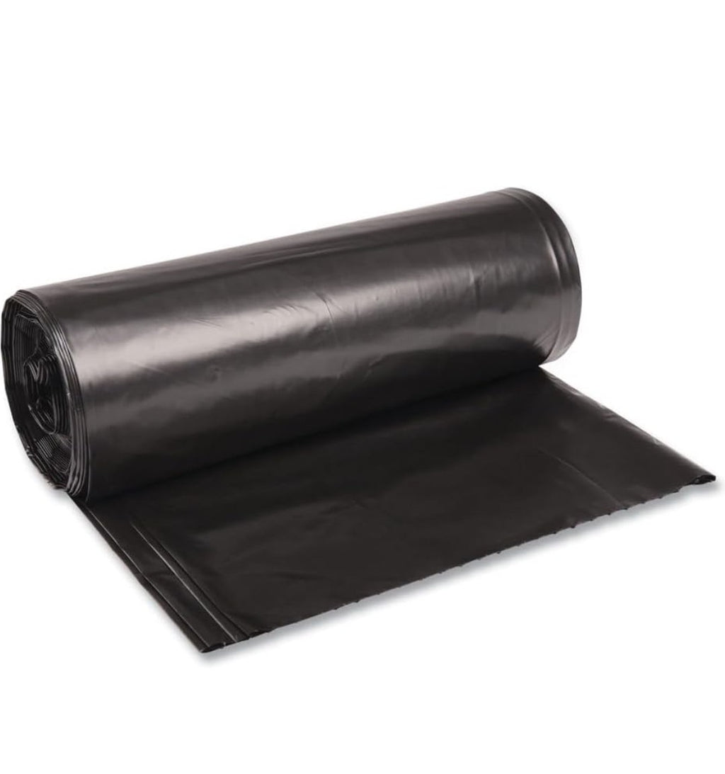Boardwalk 523 Super Extra-Heavy Repro Can Liner, 38x58, 1.6 Mil, 60gal, Blk, 10 Bags per Roll (Case of 10 Rolls)